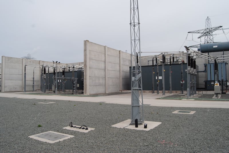 acoustic enclosures inside a power transmission plant